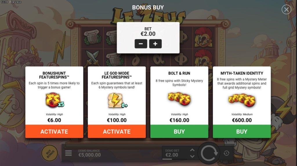 bonus buy slot game - Le Zeus